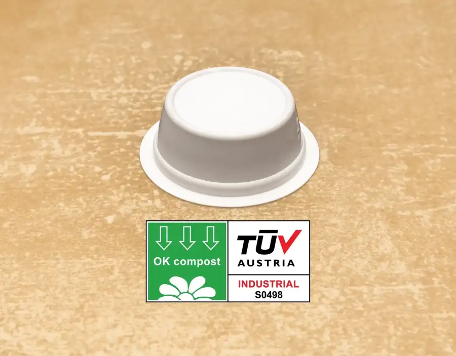 Capsula compostabile Lavazza A Modo Mio con logo TUV Austria - Ok Compost